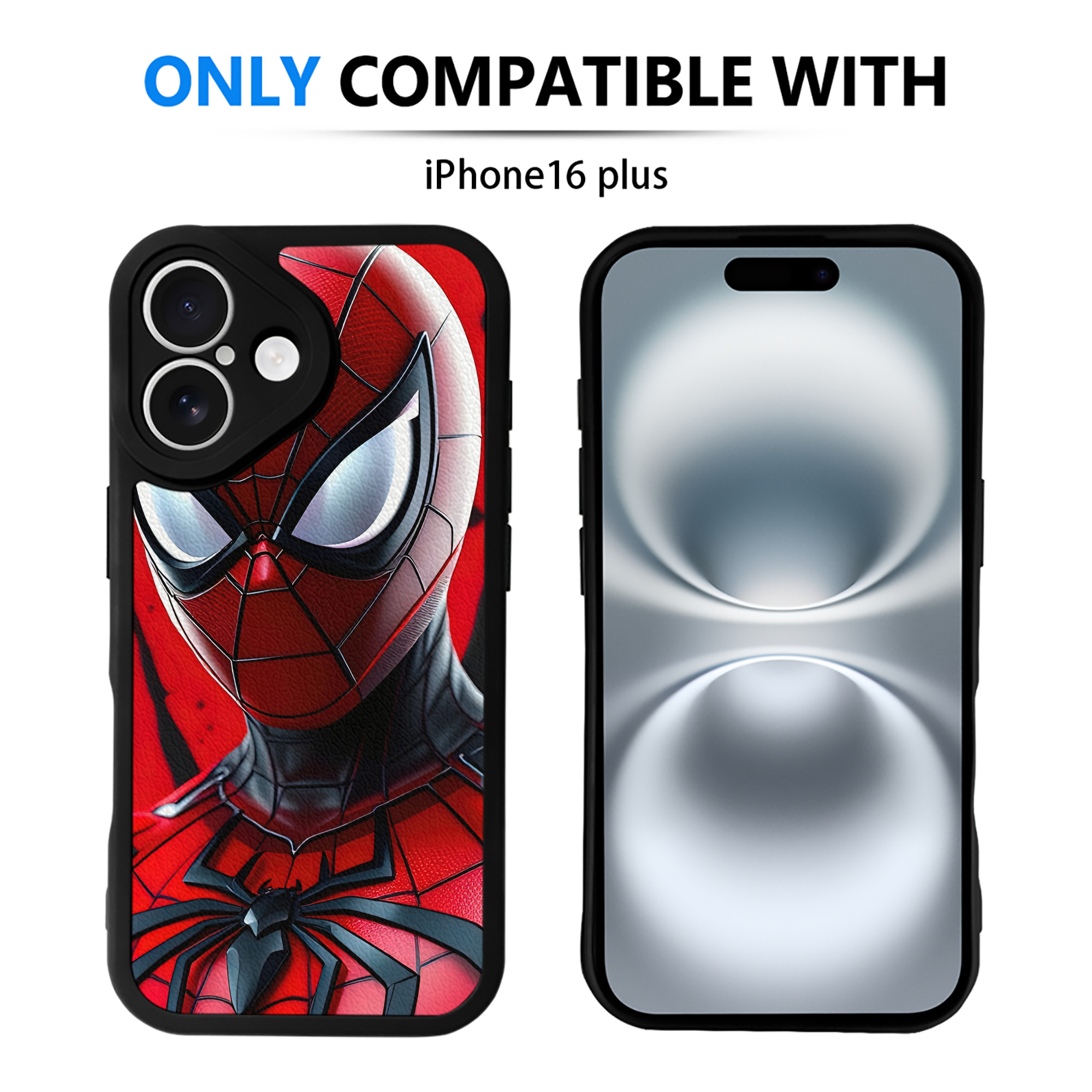 Spider Man スパイダーマン 【iPhone 16シリーズ対応】シリコンスマホケース（レザー調） 材質：シリコン